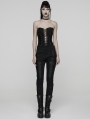 Black Gothic Punk Techwear Trousers for Women