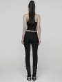 Black Gothic Punk Techwear Trousers for Women