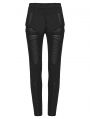 Black Gothic Punk Techwear Trousers for Women