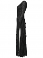 Black Gothic Decadent Punk Style Slit Long Dress
