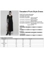 Black Gothic Decadent Punk Style Slit Long Dress