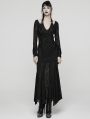 Black Gothic Punk Halterneck Asymmetric Long Dress