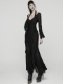 Black Gothic Punk Halterneck Asymmetric Long Dress