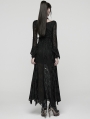 Black Gothic Punk Halterneck Asymmetric Long Dress