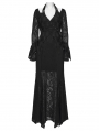Black Gothic Punk Halterneck Asymmetric Long Dress