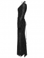 Black Gothic Punk Halterneck Asymmetric Long Dress