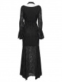 Black Gothic Punk Halterneck Asymmetric Long Dress