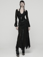 Black Gothic Cross Bat Patent Leather Corset Waistband