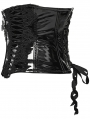Black Gothic Cross Bat Patent Leather Corset Waistband