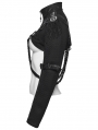Black Gothic Punk Women's Cropped Jacket with Detachable Chain