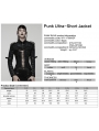 Black Gothic Punk Women's Cropped Jacket with Detachable Chain