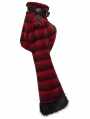 Black and Red Gothic Punk Striped Fluffy Fur Coat for Women