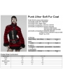Black and Red Gothic Punk Striped Fluffy Fur Coat for Women