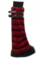 Black and Red Gothic Punk Striped Fluffy Fur Leg Warmers