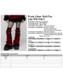 Black and Red Gothic Punk Striped Fluffy Fur Leg Warmers