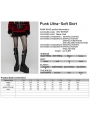Black and Red Gothic Punk Striped Fluffy Fur Mini Skirt