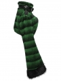 Black and Green Gothic Punk Striped Fluffy Fur Coat for Women
