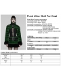 Black and Green Gothic Punk Striped Fluffy Fur Coat for Women