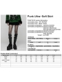 Black and Green Gothic Punk Striped Fluffy Fur Mini Skirt