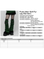 Black and Green Gothic Punk Striped Fluffy Fur Leg Warmers