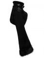Black Gothic Punk Striped Fluffy Fur Coat for Women