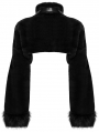 Black Gothic Punk Striped Fluffy Fur Coat for Women