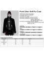 Black Gothic Punk Striped Fluffy Fur Coat for Women