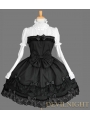 Black and White Cotton Long Sleeves Sweet Gothic Lolita Dress