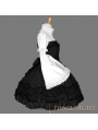 Black and White Cotton Long Sleeves Sweet Gothic Lolita Dress
