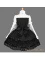 Black and White Cotton Long Sleeves Sweet Gothic Lolita Dress