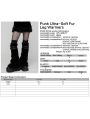 Black Gothic Punk Striped Fluffy Fur Leg Warmers