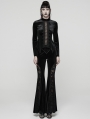 Black Sexy Gothic Velvet Flared Trousers for Women