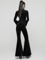 Black Sexy Gothic Velvet Flared Trousers for Women
