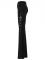 Black Sexy Gothic Velvet Flared Trousers for Women