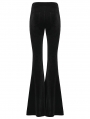 Black Sexy Gothic Velvet Flared Trousers for Women