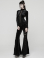 Black Sexy Gothic Hollow Lace Velvet Shirt for Women