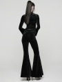 Black Sexy Gothic Hollow Lace Velvet Shirt for Women