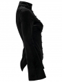Black Sexy Gothic Hollow Lace Velvet Shirt for Women