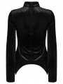 Black Sexy Gothic Hollow Lace Velvet Shirt for Women