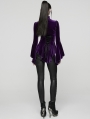 Violet Elegant Gothic Velvet Flared Sleeve Shirt for Women