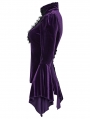 Violet Elegant Gothic Velvet Flared Sleeve Shirt for Women