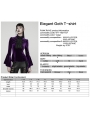 Violet Elegant Gothic Velvet Flared Sleeve Shirt for Women