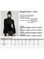 Black Elegant Gothic Velvet Flared Sleeve Shirt for Women