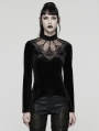 Black Gothic Demon's Hand Velvet Shirt for Women