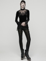 Black Gothic Demon's Hand Velvet Shirt for Women
