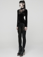 Black Gothic Demon's Hand Velvet Shirt for Women