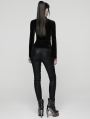 Black Gothic Demon's Hand Velvet Shirt for Women
