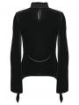 Black Gothic Demon's Hand Velvet Shirt for Women