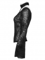 Black Sexy Gothic Spider Web Printed Mesh T-Shirt for Women
