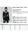 Black Sexy Gothic Spider Web Printed Mesh T-Shirt for Women